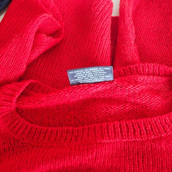 Wooden Ships | Wool Mohair Heart Pullover Knit Sweater, Womens Medium Large - Picture 7 of 7